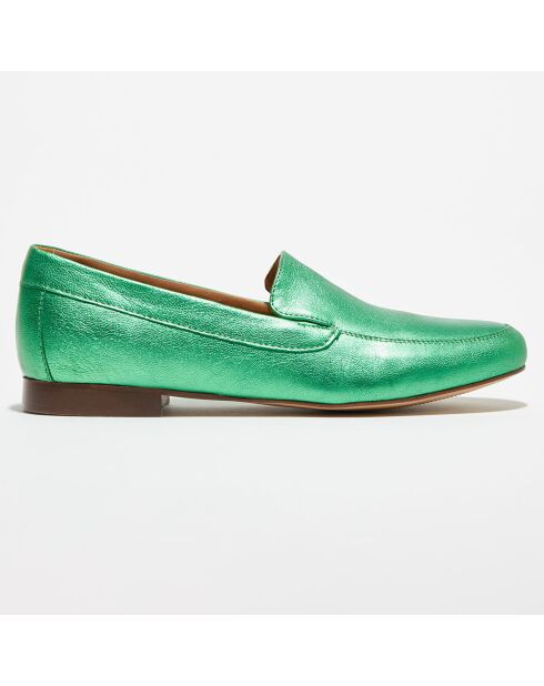 Mocassins en Cuir Love irisés verts