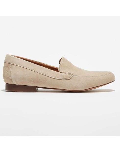 Mocassins en Velours de Cuir Love taupe