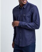 Chemise Slim Fit Flex rayures bleu foncé/blanc