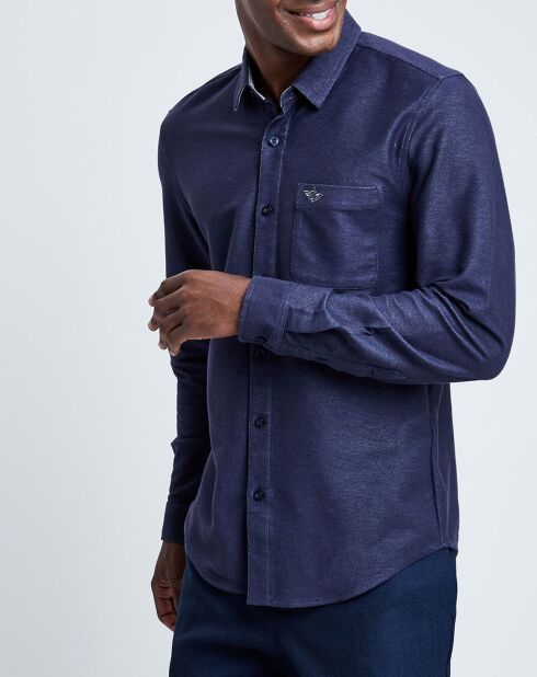 Chemise Slim Fit Flex rayures bleu foncé/blanc