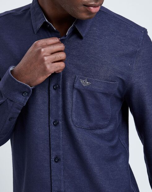 Chemise Slim Fit Flex rayures bleu foncé/blanc