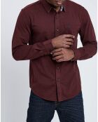 Chemise Slim Flex motifs rouge foncé/marine