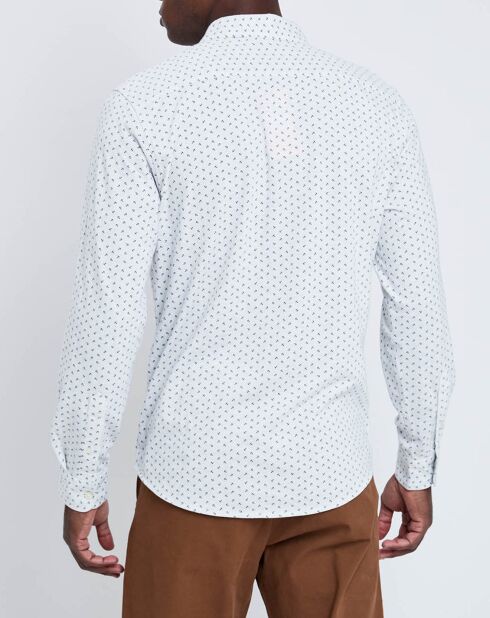 Chemise Slim Fit Flex motifs gris/marine