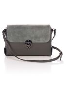 Sac bandoulière  en Cuir Lina gris - 26x9x17 cm
