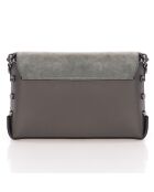 Sac bandoulière  en Cuir Lina gris - 26x9x17 cm
