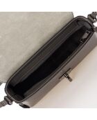 Sac bandoulière  en Cuir Lina gris - 26x9x17 cm