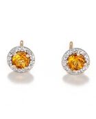 Boucles d'oreilles Popi Diamants 0.05 ct Citrines 0.46 ct or jaune