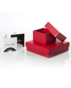 Bague ajustable Rectangulaire Argent rhodié, Zircone & Perle d'Eau Douce bouton noire