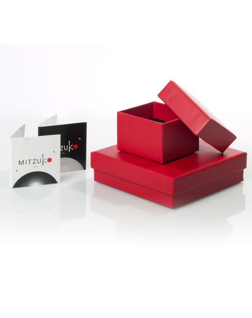 Bague ajustable Rectangulaire Argent rhodié, Zircone & Perle d'Eau Douce bouton noire