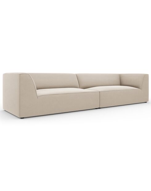Canapé droit Velours Sao 4 Places beige - 302x93x69 cm