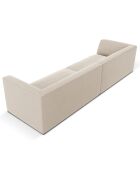 Canapé droit Velours Sao 4 Places beige - 302x93x69 cm