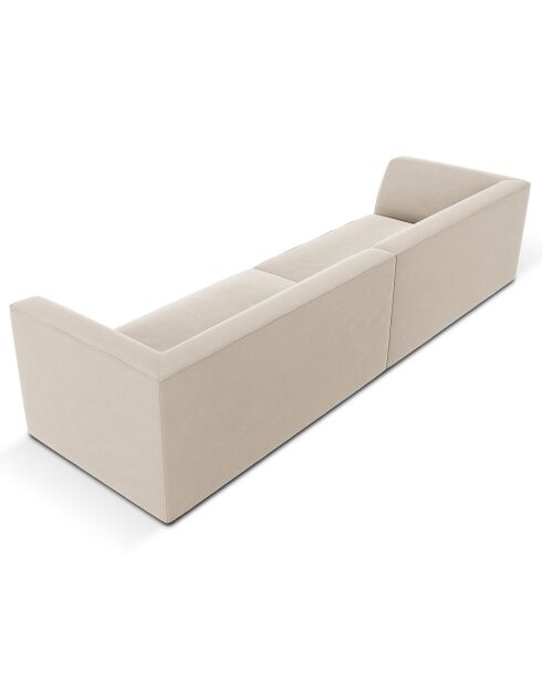 Canapé droit Velours Sao 4 Places beige - 302x93x69 cm