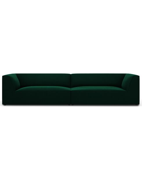Canapé droit Velours Sao 4 Places vert bouteille - 302x93x69 cm