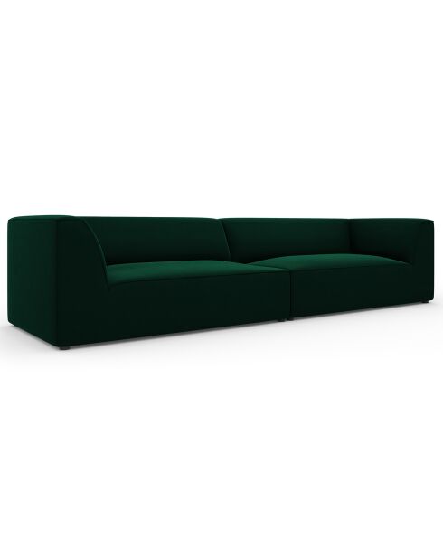 Canapé droit Velours Sao 4 Places vert bouteille - 302x93x69 cm