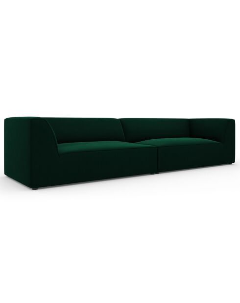 Canapé droit Velours Sao 4 Places vert bouteille - 302x93x69 cm