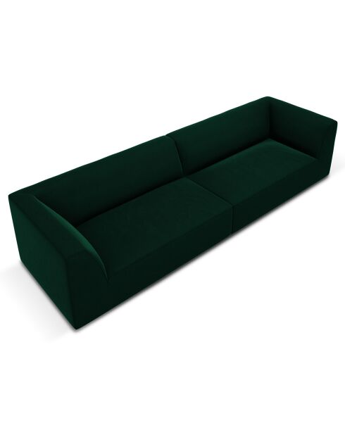 Canapé droit Velours Sao 4 Places vert bouteille - 302x93x69 cm