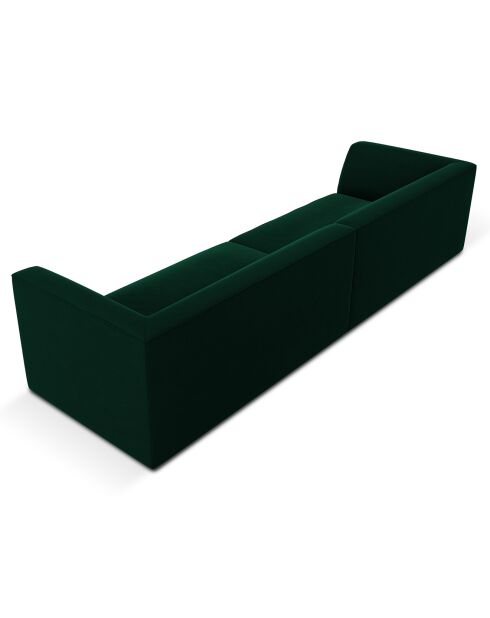Canapé droit Velours Sao 4 Places vert bouteille - 302x93x69 cm