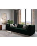Canapé droit Velours Sao 4 Places vert bouteille - 302x93x69 cm