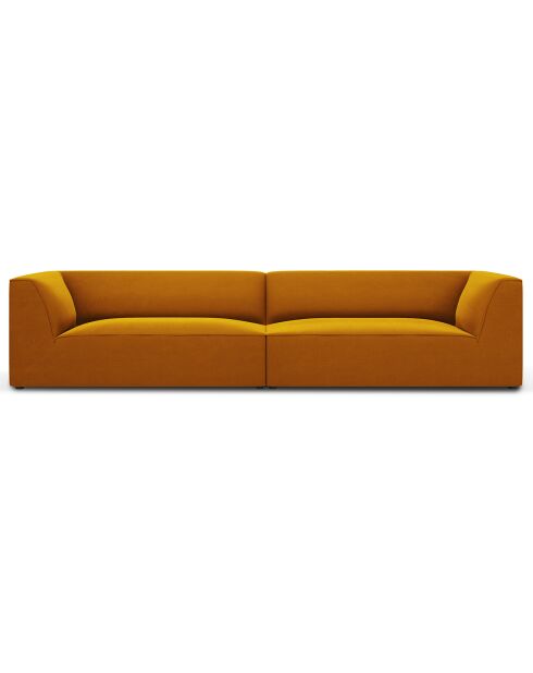 Canapé droit Velours Sao 4 Places jaune - 302x93x69 cm