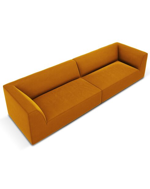 Canapé droit Velours Sao 4 Places jaune - 302x93x69 cm