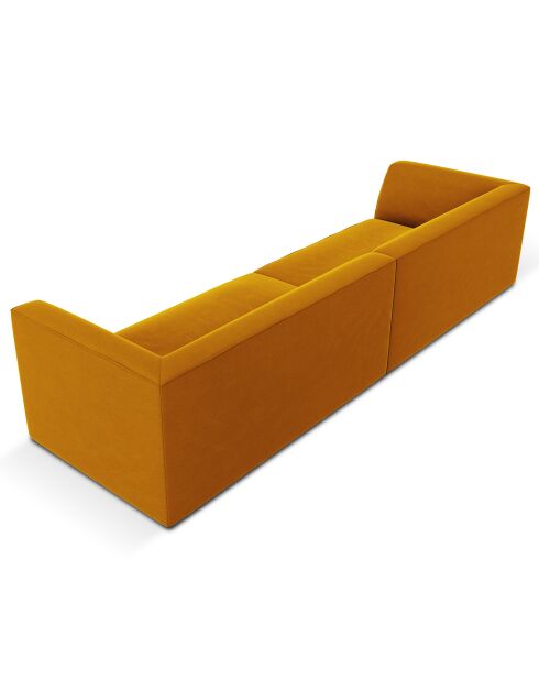 Canapé droit Velours Sao 4 Places jaune - 302x93x69 cm