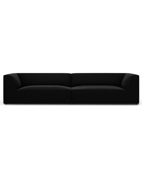 Canapé droit Velours Sao 4 Places noir - 302x93x69 cm