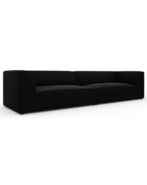 Canapé droit Velours Sao 4 Places noir - 302x93x69 cm