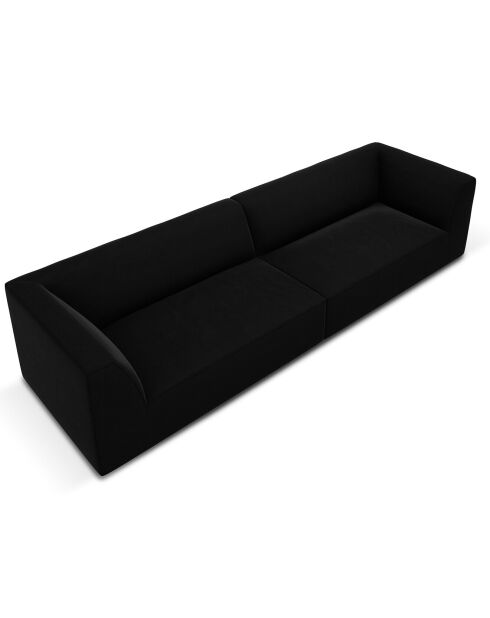 Canapé droit Velours Sao 4 Places noir - 302x93x69 cm