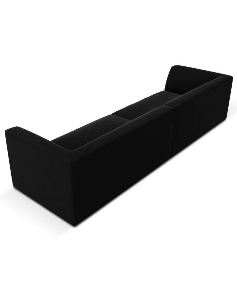 Canapé droit Velours Sao 4 Places noir - 302x93x69 cm