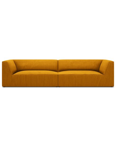 Canapé droit Velours Sao 4 Places jaune - 302x93x69 cm