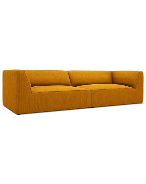 Canapé droit Velours Sao 4 Places jaune - 302x93x69 cm