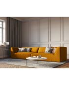 Canapé droit Velours Sao 4 Places jaune - 302x93x69 cm