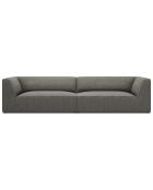Canapé droit Velours Sao 4 Places gris clair - 302x93x69 cm