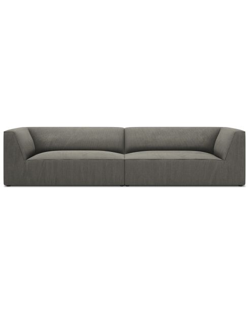 Canapé droit Velours Sao 4 Places gris clair - 302x93x69 cm