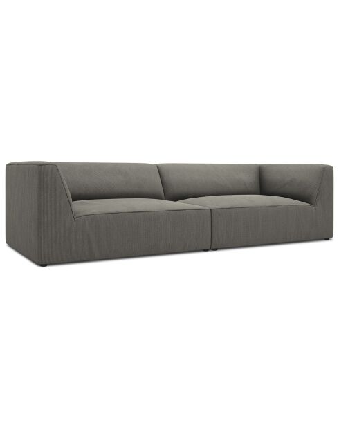 Canapé droit Velours Sao 4 Places gris clair - 302x93x69 cm
