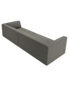 Canapé droit Velours Sao 4 Places gris clair - 302x93x69 cm