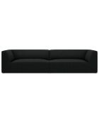 Canapé droit Velours Sao 4 Places noir - 302x93x69 cm