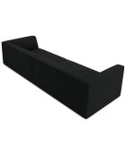 Canapé droit Velours Sao 4 Places noir - 302x93x69 cm