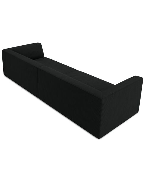 Canapé droit Velours Sao 4 Places noir - 302x93x69 cm