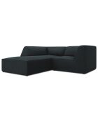 Canapé d'angle gauche Velours Sao 3 Places bleu - 186x180x69 cm