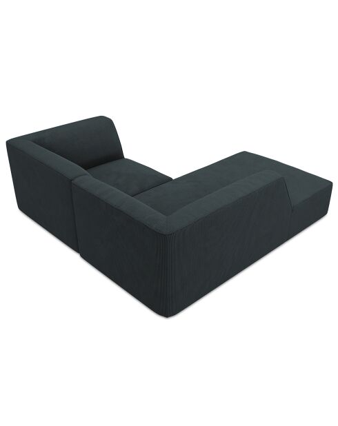 Canapé d'angle gauche Velours Sao 3 Places bleu - 186x180x69 cm