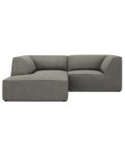 Canapé d'angle gauche Velours Sao 3 Places gris clair - 186x180x69 cm