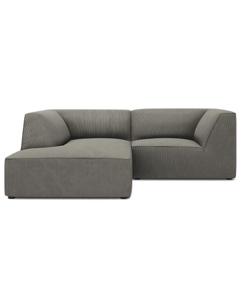 Canapé d'angle gauche Velours Sao 3 Places gris clair - 186x180x69 cm