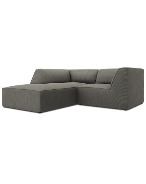 Canapé d'angle gauche Velours Sao 3 Places gris clair - 186x180x69 cm