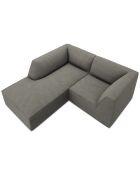 Canapé d'angle gauche Velours Sao 3 Places gris clair - 186x180x69 cm