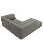 Canapé d'angle gauche Velours Sao 3 Places gris clair - 186x180x69 cm