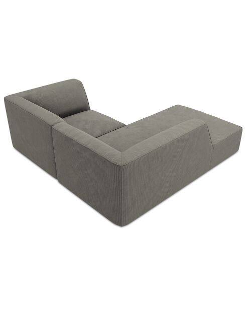 Canapé d'angle gauche Velours Sao 3 Places gris clair - 186x180x69 cm