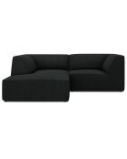 Canapé d'angle gauche Velours Sao 3 Places noir - 186x180x69 cm