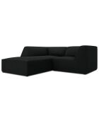 Canapé d'angle gauche Velours Sao 3 Places noir - 186x180x69 cm
