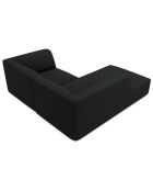 Canapé d'angle gauche Velours Sao 3 Places noir - 186x180x69 cm